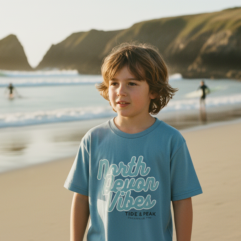 North Devon Vibes Kids Organic Tee